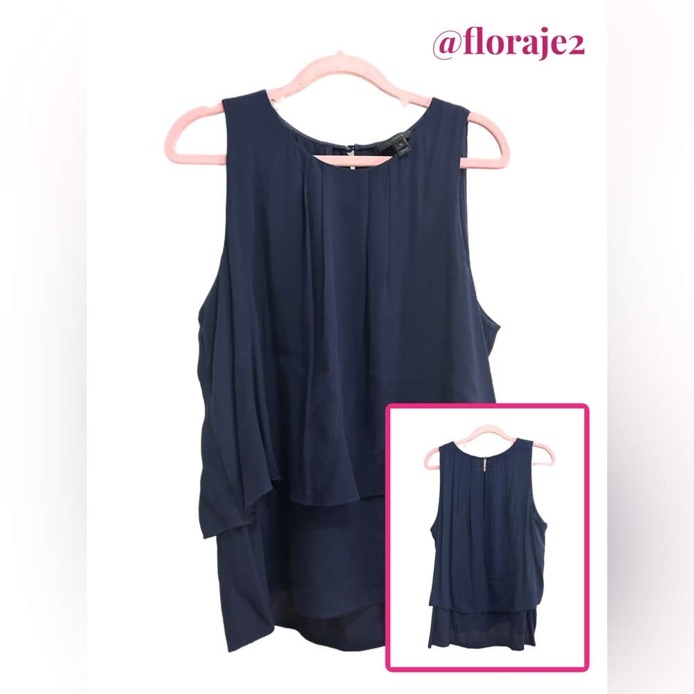 J.Crew Navy Tiered Blouse Size 12